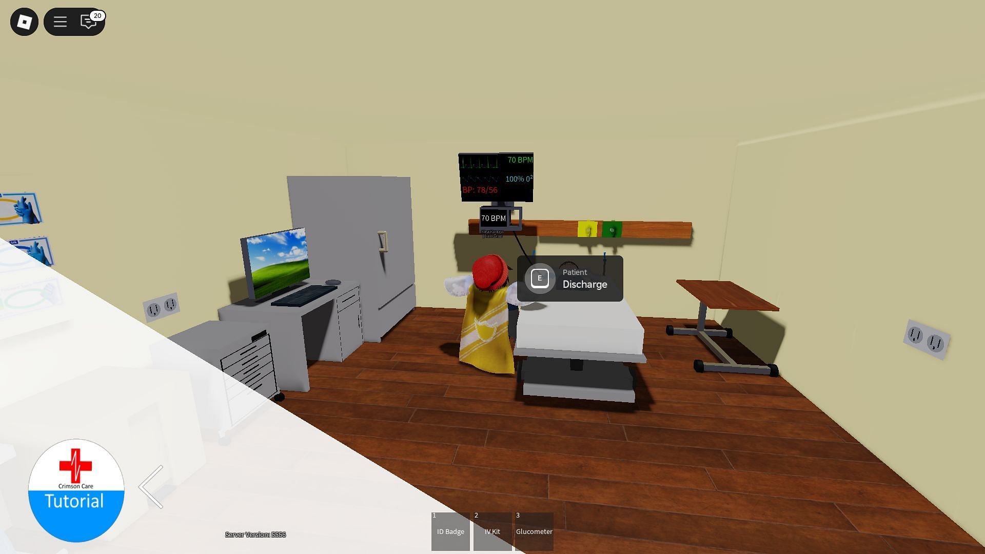 Discharging a patient (Image via Roblox)